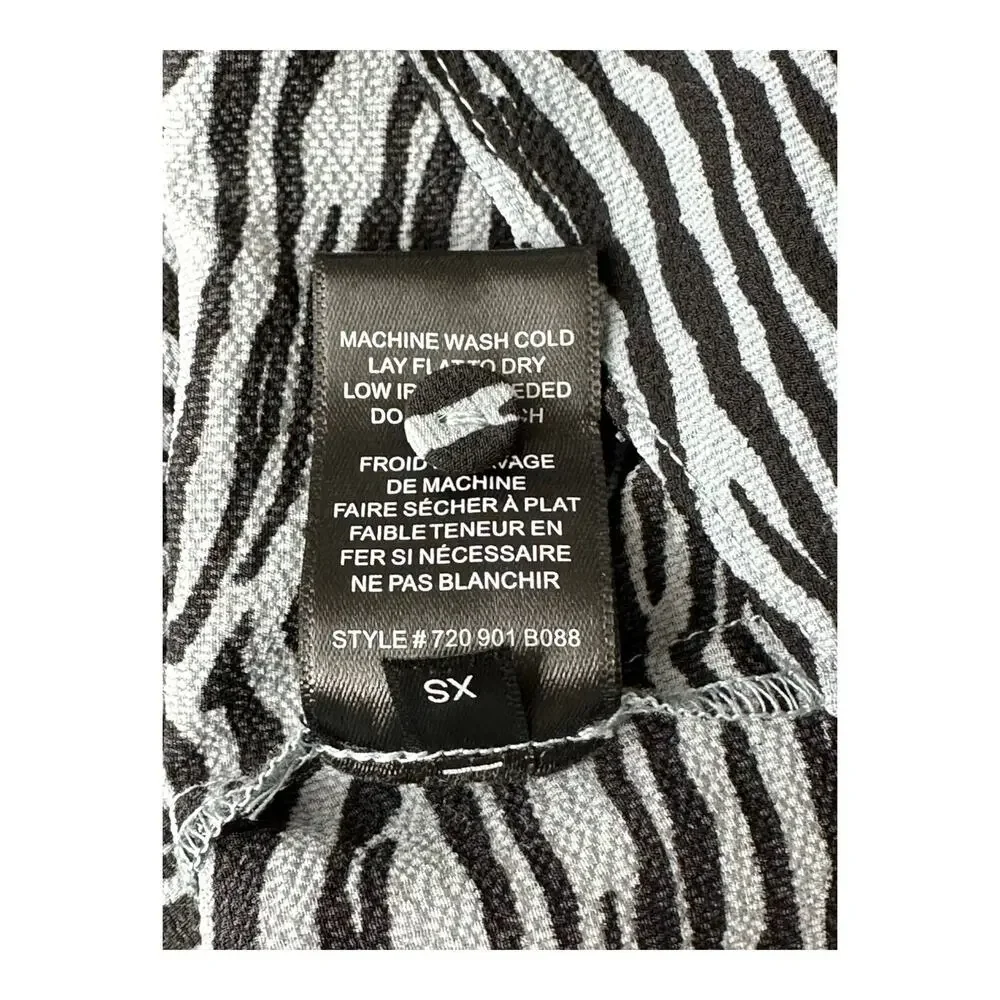 Rebecca Taylor Black and White Zebra Print Button Down Shirt - Picture 9 of 9